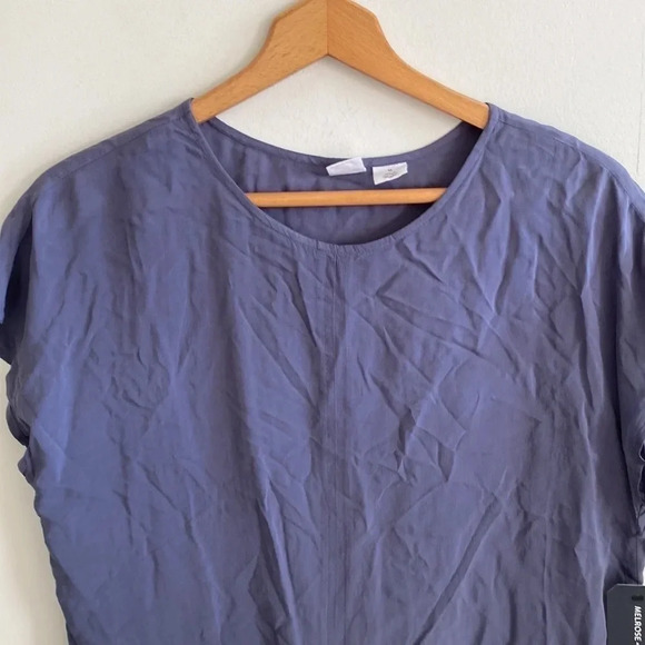 Melrose and Market blue short sleeve tie front top - Picture 2 of 8